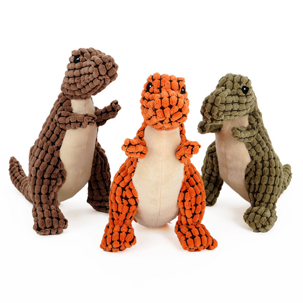 Interactive Dinosaur Chew Toy for Large Dogs - Plush & Squeaky