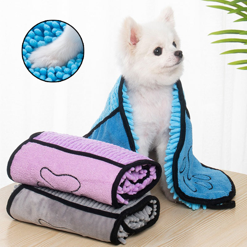 Super Absorbent Quick-Drying Microfiber Pet Bath Towel for Dogs & Cats